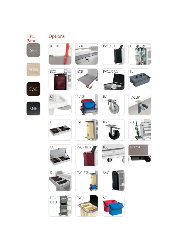 Voziček za sobarice TAHITI L KIT Caddie | Team Commerce Voziček za sobarice TAHITI L KIT Caddie